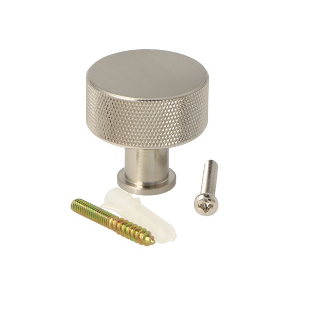 Riflet Mbelknop m/Fod "House" - Brstet Stl Look - 32mm