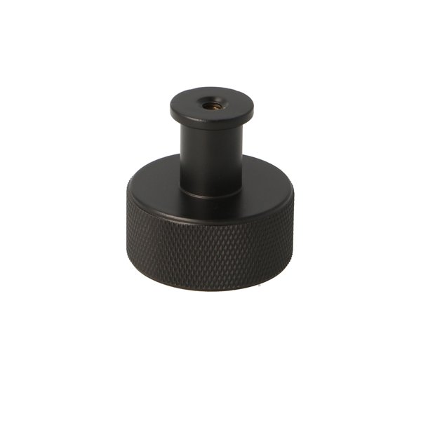 Riflet Mbelknop m/Fod "House" - Mat Sort - 32mm