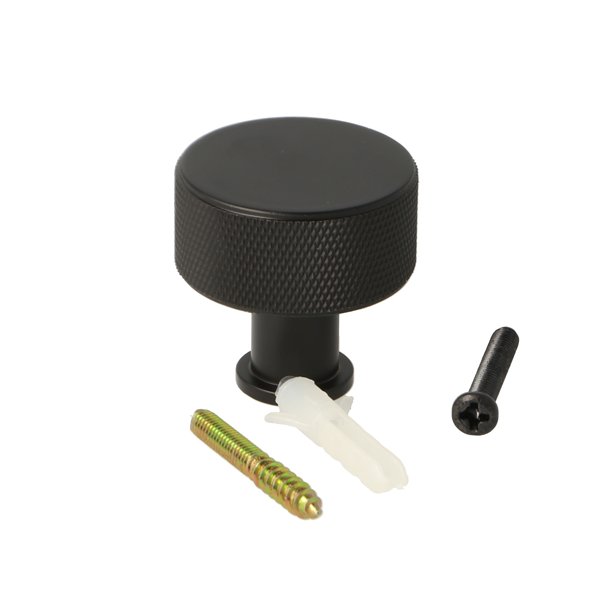 Riflet Mbelknop m/Fod "House" - Mat Sort - 32mm