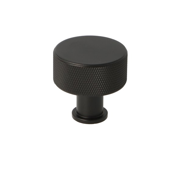 Riflet Mbelknop m/Fod "House" - Mat Sort - 32mm