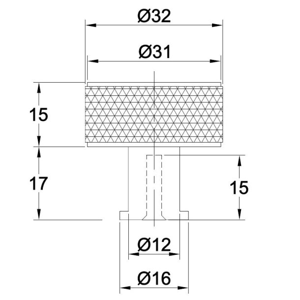 Riflet Mbelknop m/Fod "House" - Brstet Stl Look - 32mm