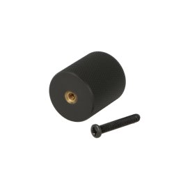 Riflet Mbelknop "House" - Mat Sort - 25mm