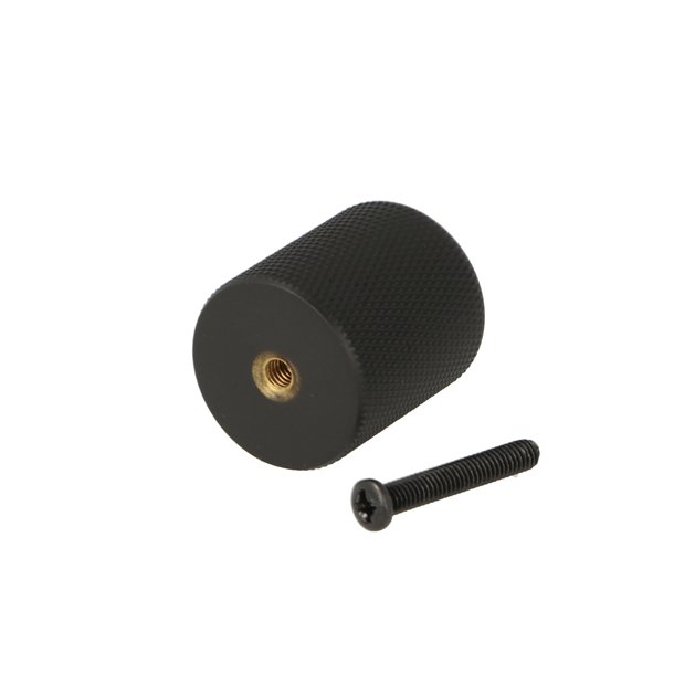 Riflet Mbelknop "House" - Mat Sort - 25mm