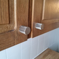 Riflet Mbelknop "House" - Brstet Stl Look - 25mm