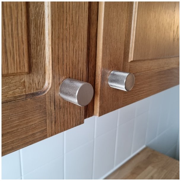 Riflet Mbelknop "House" - Brstet Stl Look - 25mm