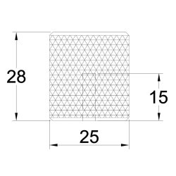 Riflet Mbelknop "House" - Mat Sort - 25mm