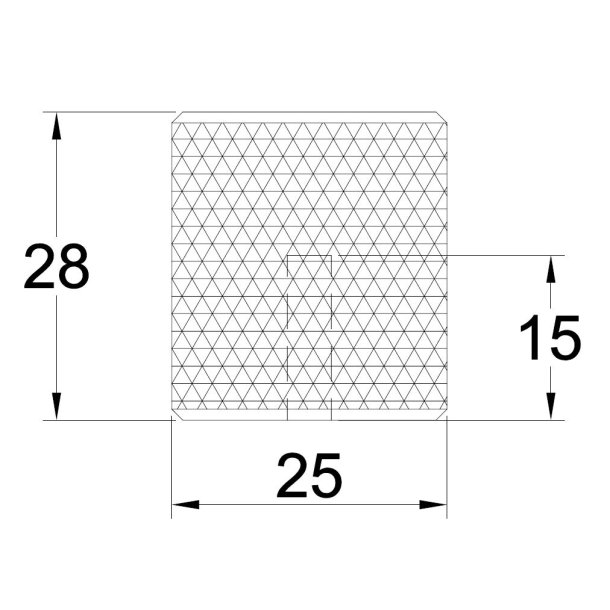 Riflet Mbelknop "House" - Mat Sort - 25mm