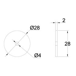 Bundplade "House & Justa" - Brstet Messing med Lak - 28mm