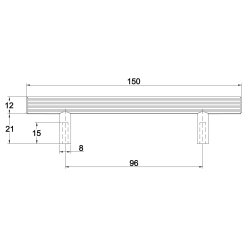Linjeret Greb "Justa" - Brstet Messing med lak - cc 96mm