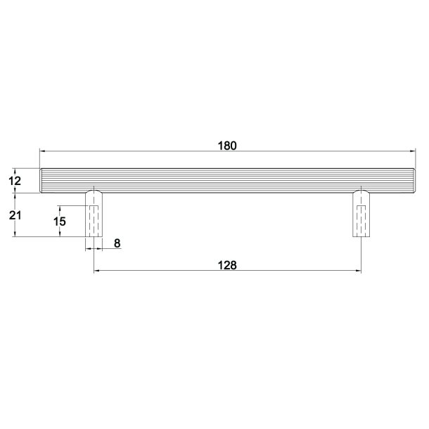 Linjeret Greb "Justa" - Brstet Messing med Lak - cc 128mm