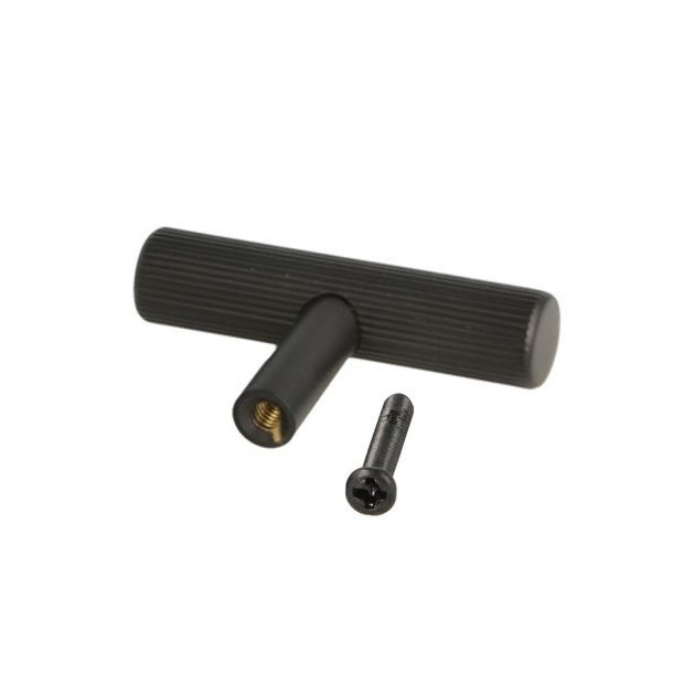 Linjeret T-Bar "Justa" - Mat Sort - 50mm