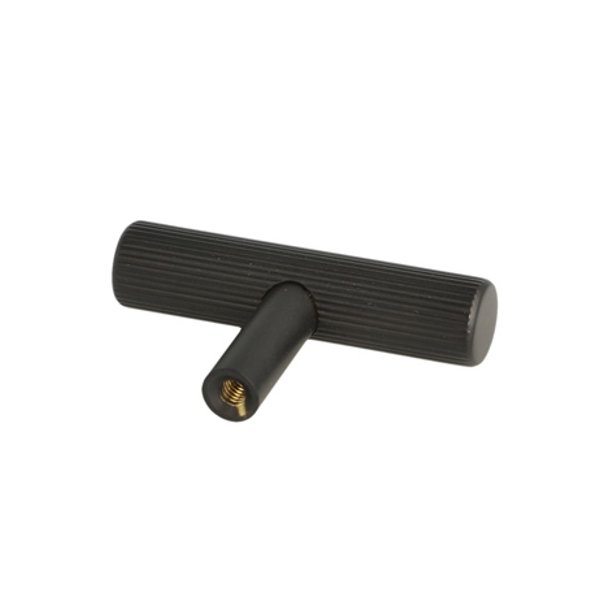 Linjeret T-Bar "Justa" - Mat Sort - 50mm