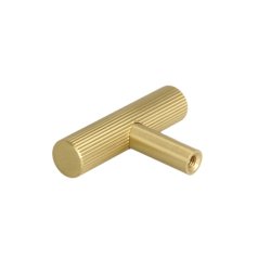 Linjeret T-Bar "Justa" - Brstet Messing med Lak - 50mm