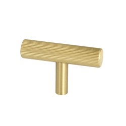 Linjeret T-Bar "Justa" - Brstet Messing med Lak - 50mm