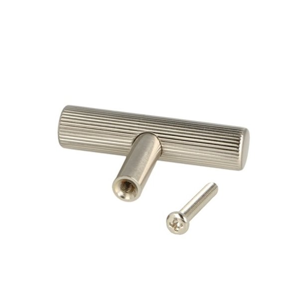 Linjeret T-Bar "Justa" - Brstet Stl Look - 50mm