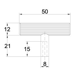 Linjeret T-Bar "Justa" - Mat Sort - 50mm