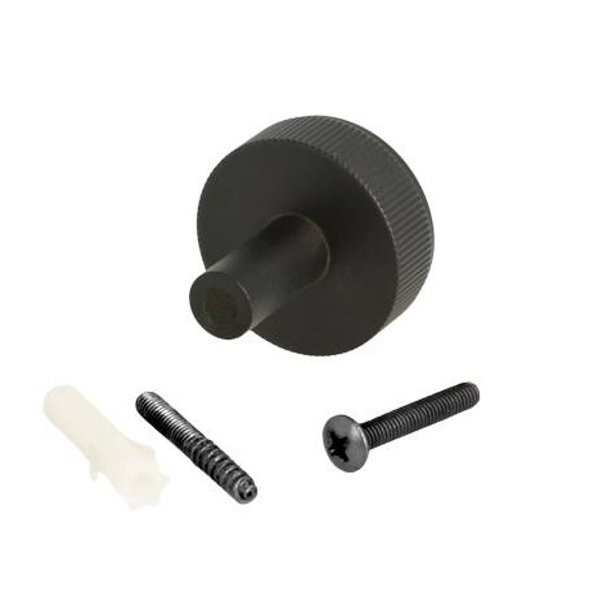 Linjeret Knop "Justa" - Mat Sort - 32mm