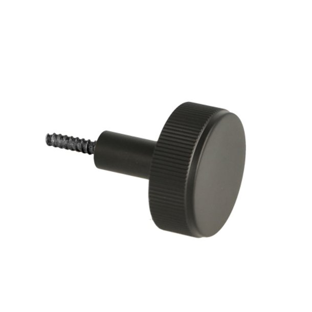 Linjeret Knop "Justa" - Mat Sort - 32mm