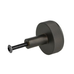 Linjeret Knop "Justa" - Mat Sort - 32mm