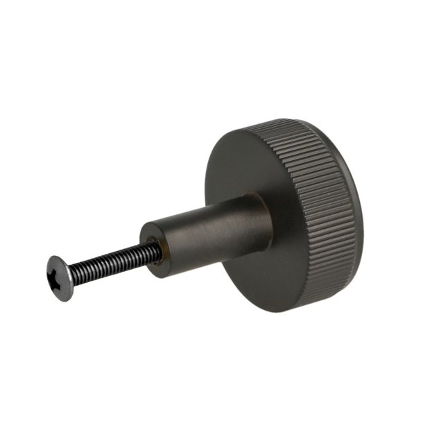 Linjeret Knop "Justa" - Mat Sort - 32mm