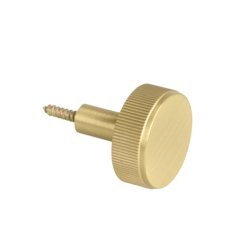 Linjeret Knop "Justa" - Brstet Messing med Lak - 32mm