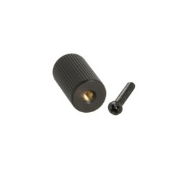 Linjeret Knop "Justa" - Mat Sort- 14mm