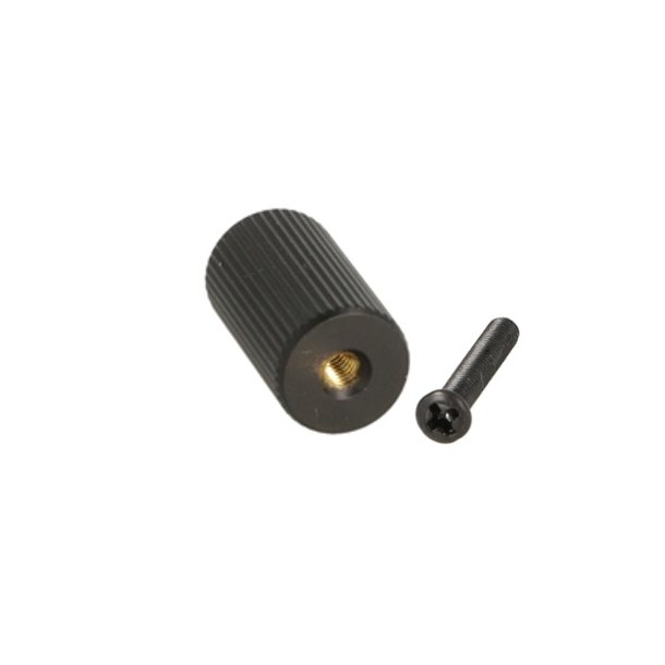 Linjeret Knop "Justa" - Mat Sort- 14mm