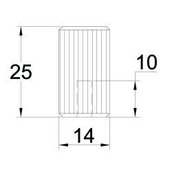 Linjeret Knop "Justa" - Mat Sort- 14mm