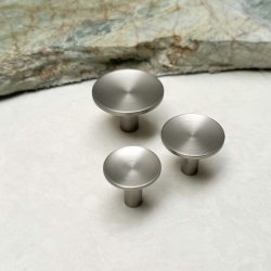 Mbelknop "Maia" - Brstet Stl Look - 24mm