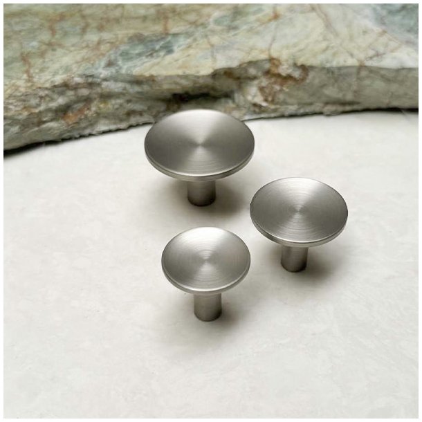 Mbelknop "Maia" - Brstet Stl Look - 24mm