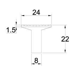 Mbelknop "Maia" - Mat Sort - 24mm