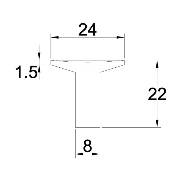 Mbelknop "Maia" - Poleret Messing med Lak - 24mm