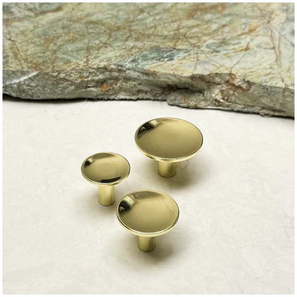 Mbelknop "Maia" - Poleret Messing med Lak - 28mm