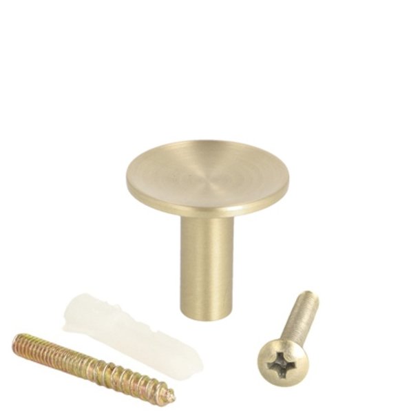 Mbelknop "Maia" - Brstet Messing med Lak - 24mm