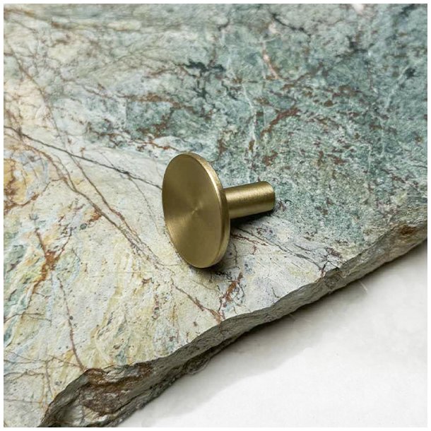 Mbelknop "Maia" - Brstet Messing med Lak - 35mm