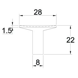 Mbelknop "Maia" - Mat Sort - 28mm