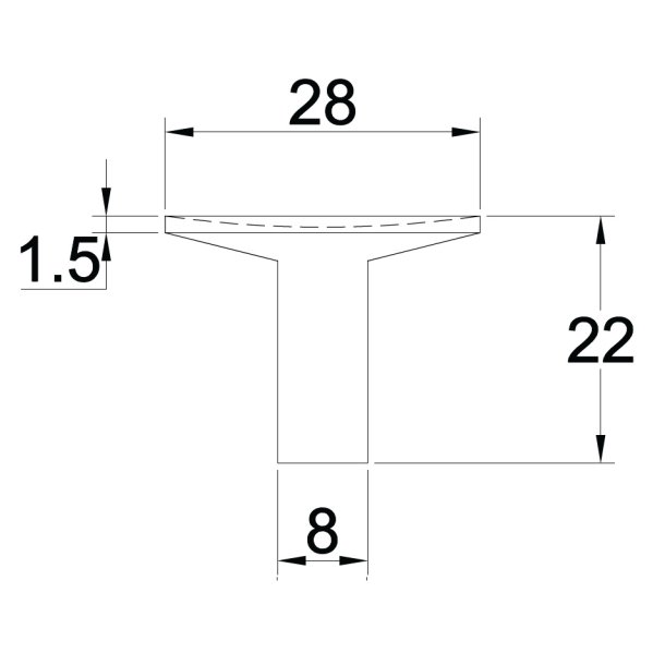 Mbelknop "Maia" - Mat Sort - 28mm