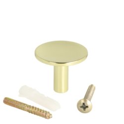 Mbelknop "Maia" - Poleret Messing med Lak - 28mm