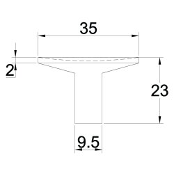 Mbelknop "Maia" - Poleret Messing med Lak - 35mm