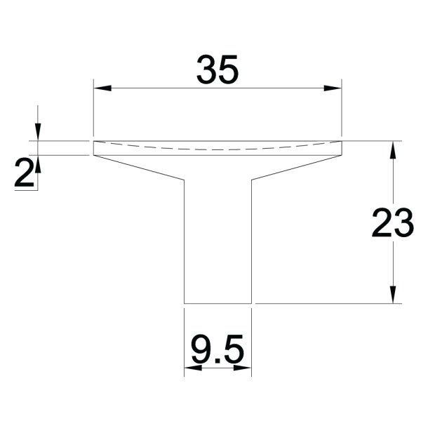 Mbelknop "Maia" - Poleret Messing med Lak - 35mm