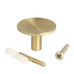 Mbelknop "Maia" - Brstet Messing med Lak - 35mm