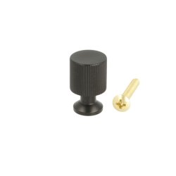 Mbelknop "Justa" - Mat Sort - 16x25mm