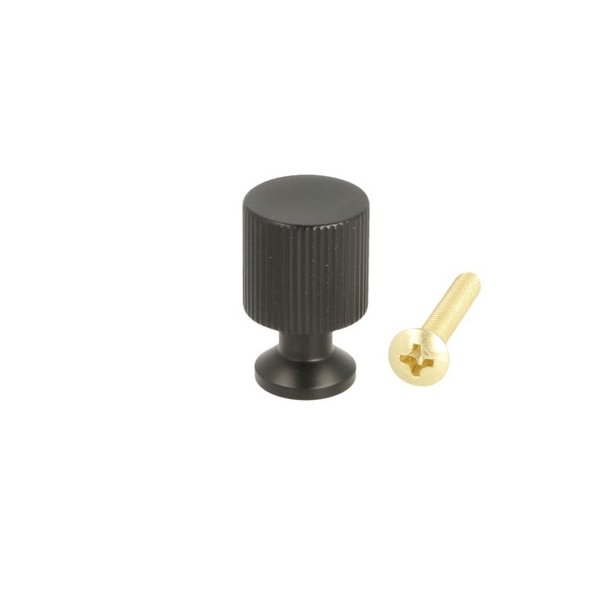 Mbelknop "Justa" - Mat Sort - 16x25mm