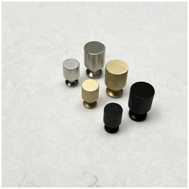 Mbelknop "Justa" - Brstet Stl Look - 21x33mm