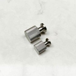 Mbelknop "Justa" - Brstet Stl Look - 16x25mm