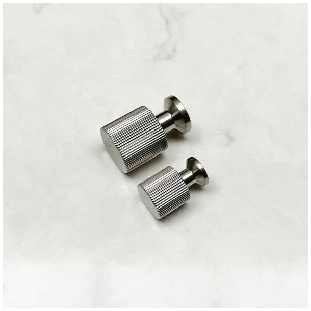 Mbelknop "Justa" - Brstet Stl Look - 16x25mm