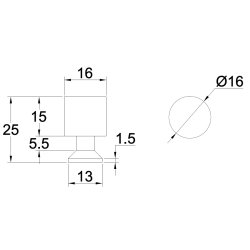 Mbelknop "Fauna" - Brstet Messing med Lak - 16x25mm