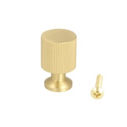 Mbelknop "Justa" - Brstet Messing med Lak - 21x33mm