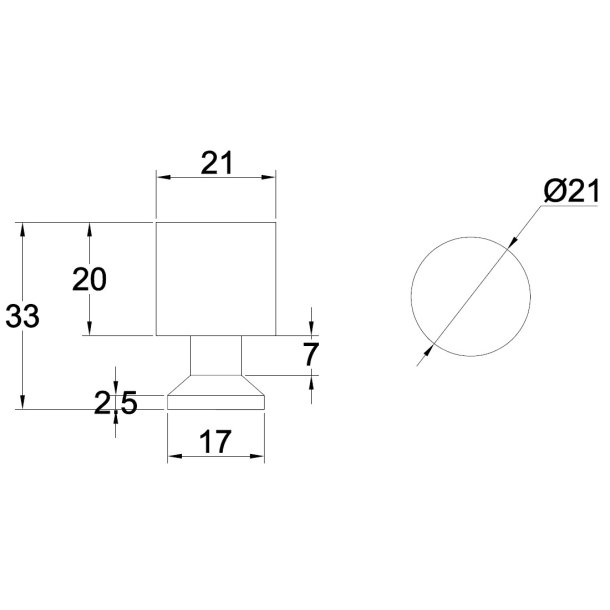 Mbelknop "Fauna" - Brstet Messing med Lak - 21x33mm