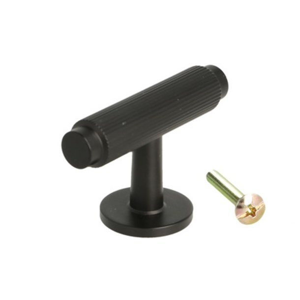 Linjeret T-Bar "Justa" - Mat Sort - 56mm